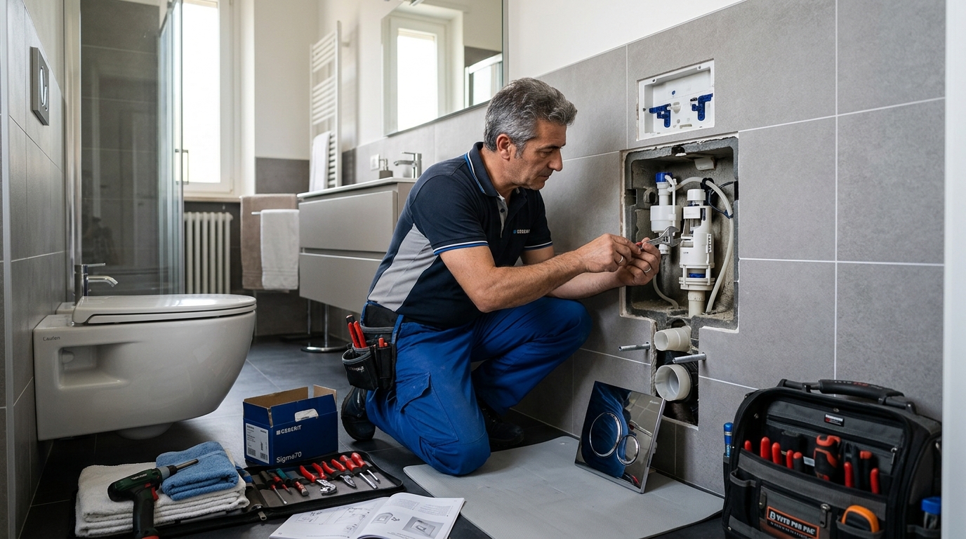 Riparazione e revisione cassetta incasso Geberit con ricambi originali